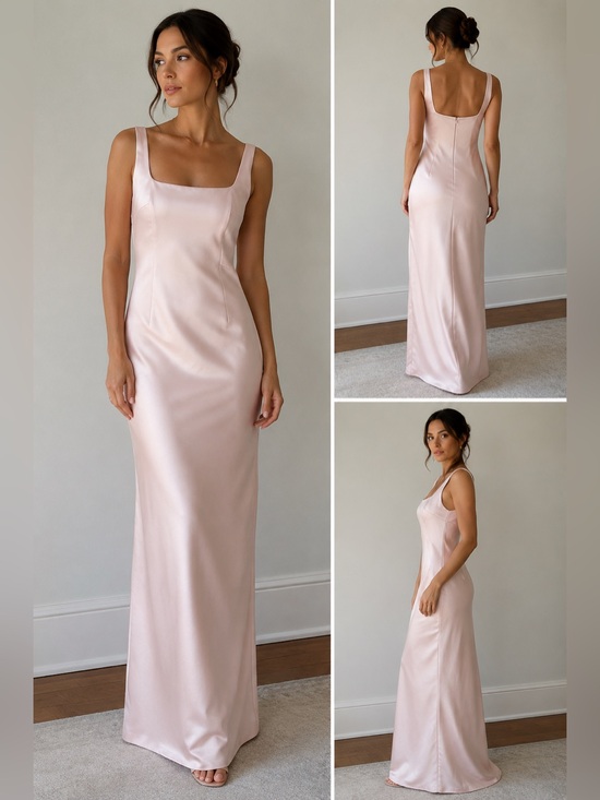Vera Wang Dresses & Skirts - Vera Wang | Vintage Pink Satin Maxi Dress Bridesmaid Wedding Formal Event